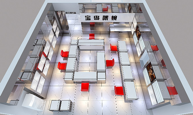 眼镜店装修，眼镜展柜，眼镜柜台，商业店铺装修